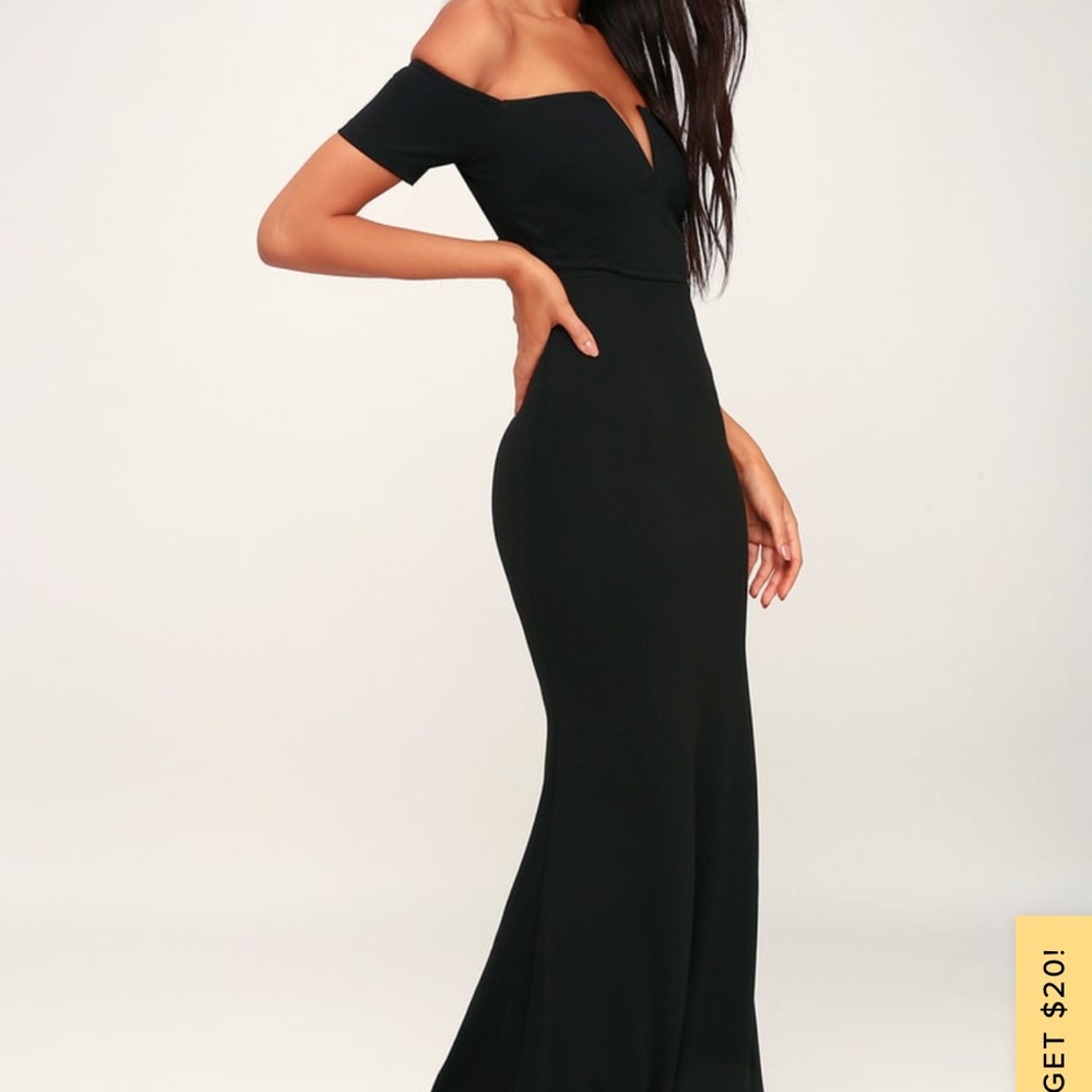 Lulus Lynne black off the shoulder maxi dress